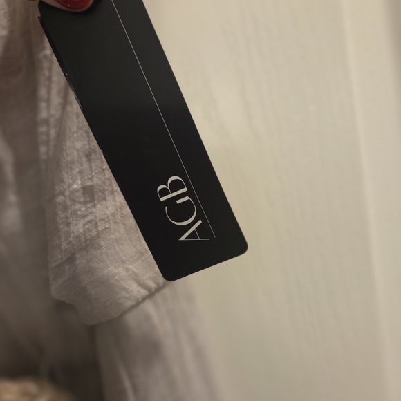 NWT AGB Light Gray Maxi Dress with Belt - Picture 4 of 6